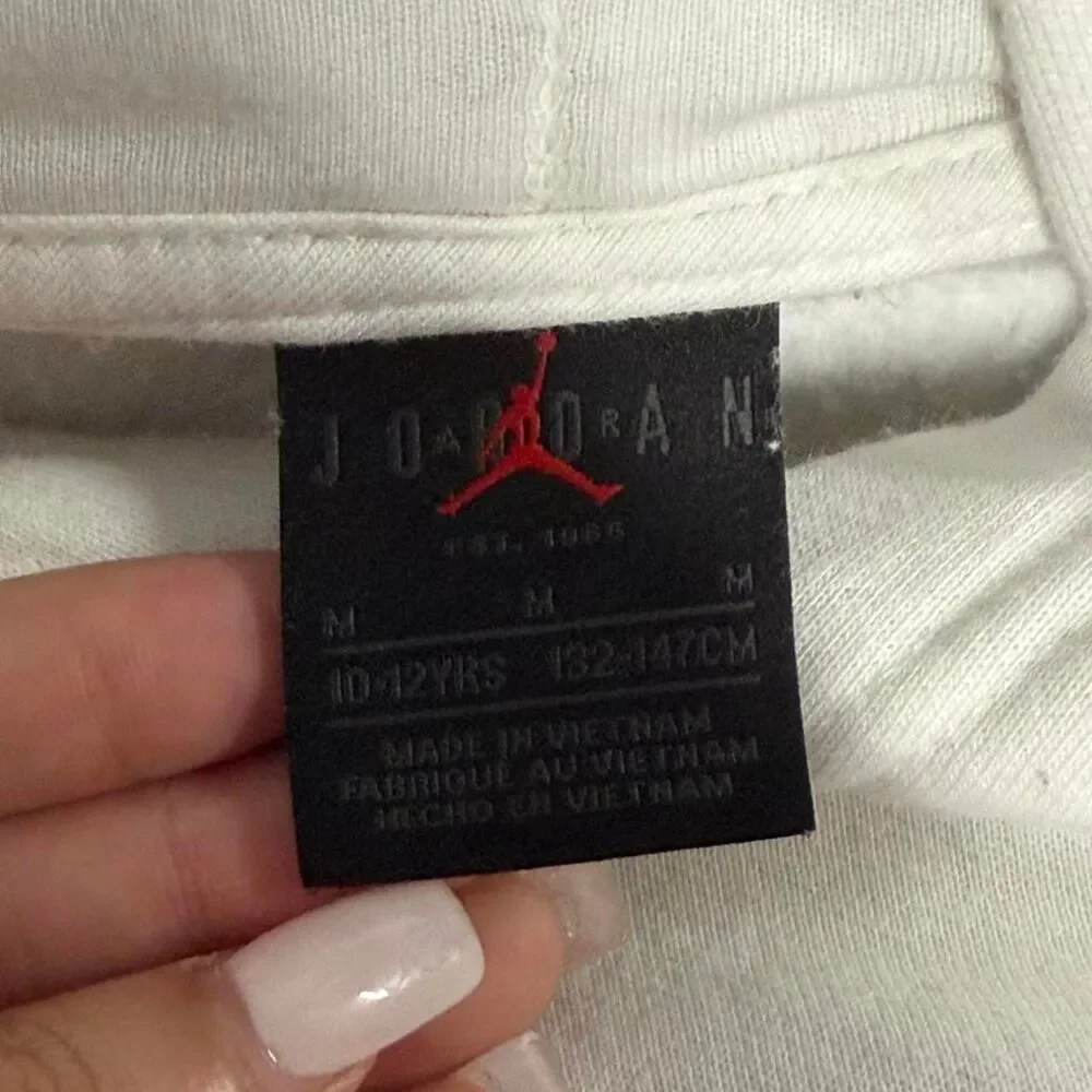 Jordan Kid's White and Cream Hoodie